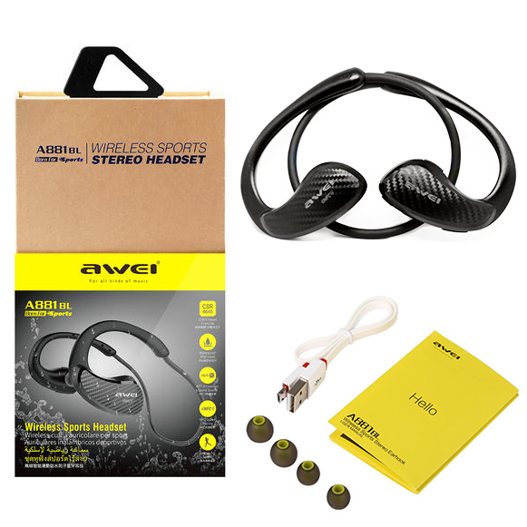 Bezdrátové Bluetooth sluchátka do uší s bohatým příslušenstvím v dárkové krabičce .
